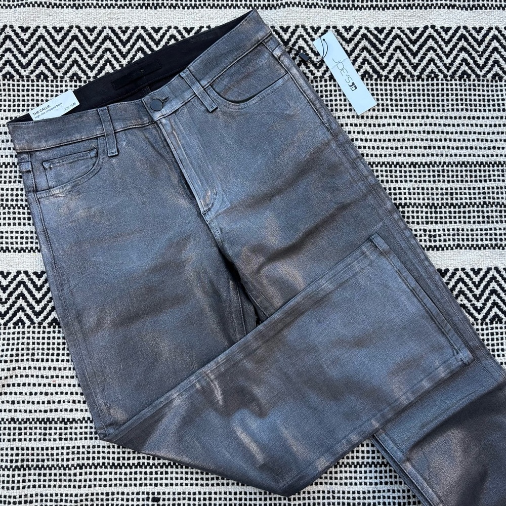 NWT Joe's Jeans The Callie High Rise Metallic Cropped Boot size 28